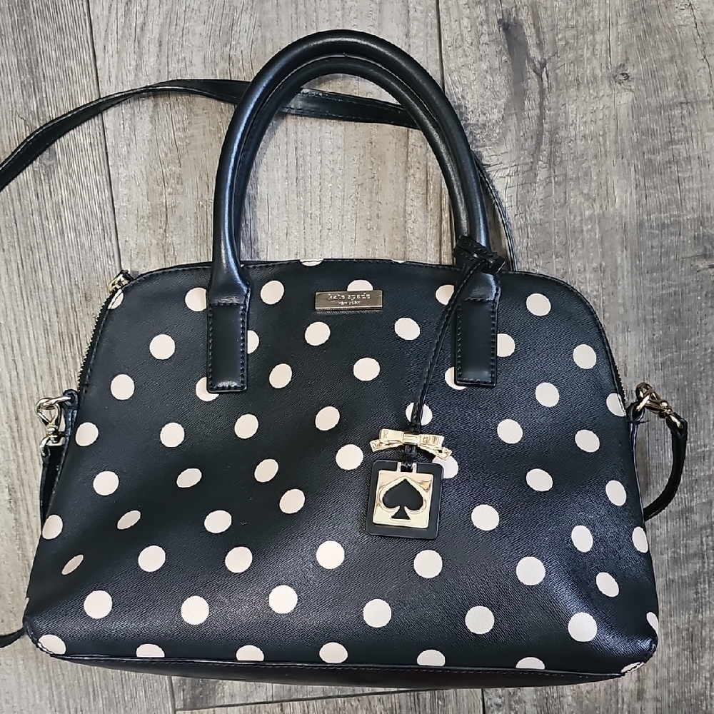 Kate Spade Rachelle Black and White Polka Dot Satchel Women's Bag